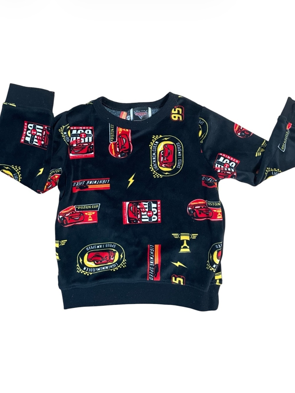 Kids Black Lightning McQueen Racing Sweatshirt - Cars Print